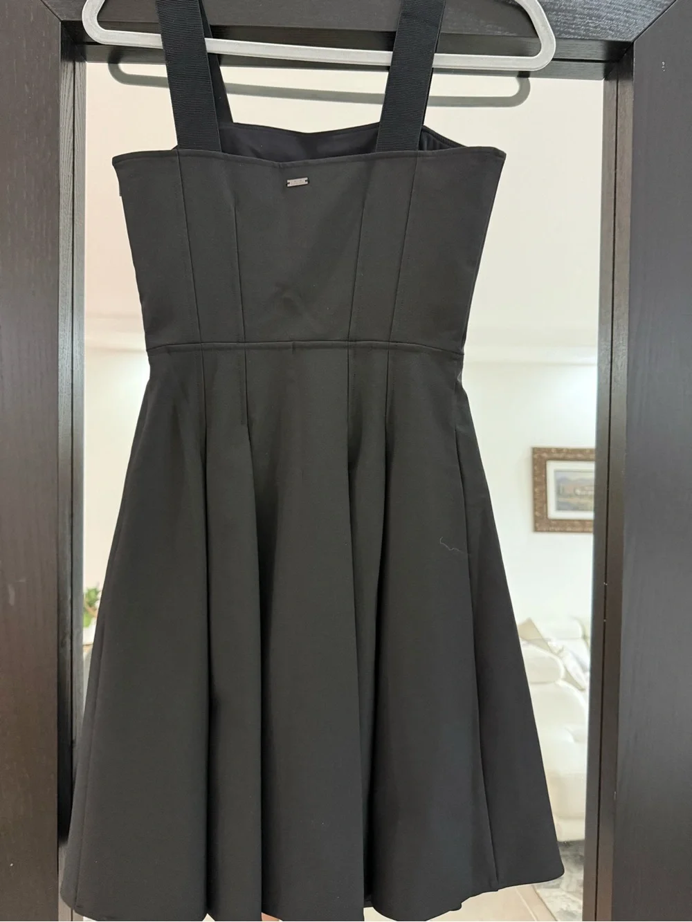 A/X Armani Exchange Black Square-Neck Fit & Flare Midi Dress - Picture 4 of 8